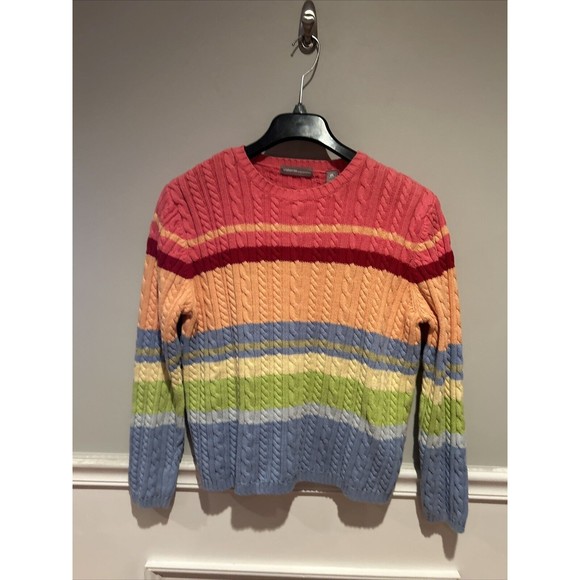 100% UK Cotton SWEATER•Bright Pink*Orange*blue*yellow*green Sz LG - Picture 1 of 9